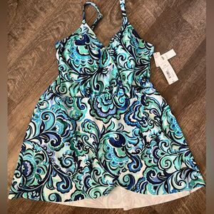Liz Claiborne Women's Paisley Swim Dress-Size 8